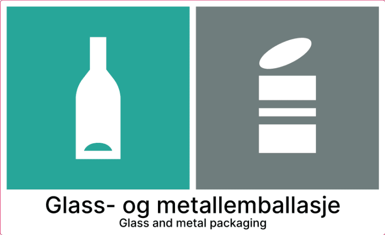 glass og metall emballasje merke