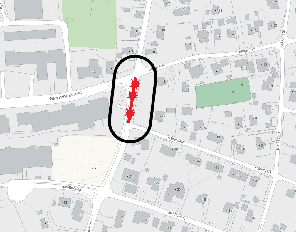 Sprengningsarbeid i Fjellveien